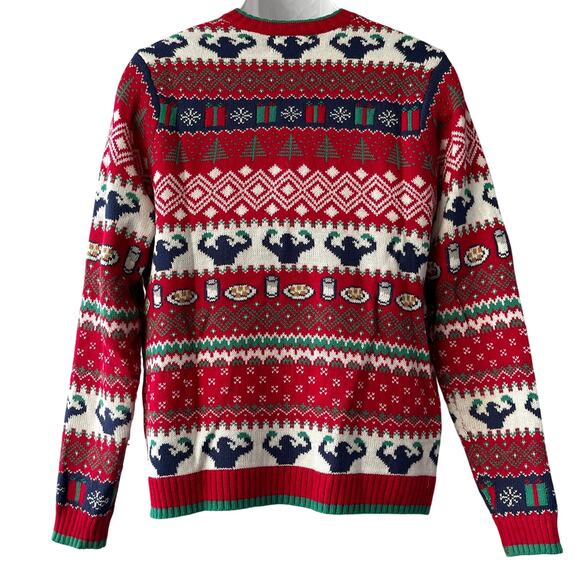 Blizzard Bay North Swole Muscle Santa Cookies & Milk Christmas Sweater Size Med - Picture 3 of 5
